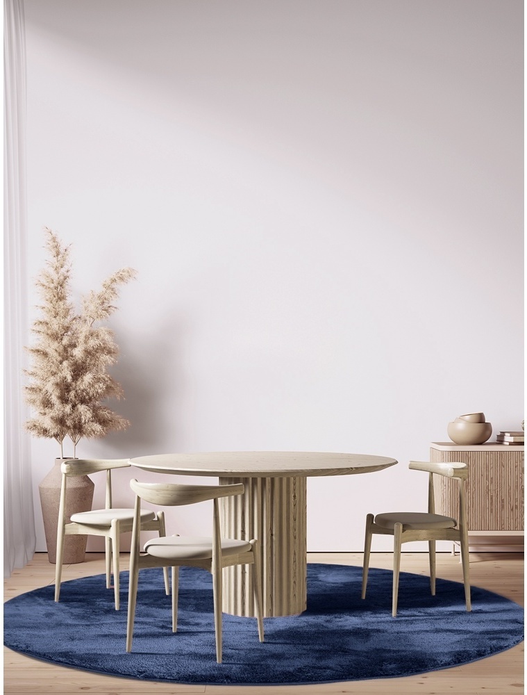 Tappeto rotondo 'Aranga Super Soft' - Blu scuro