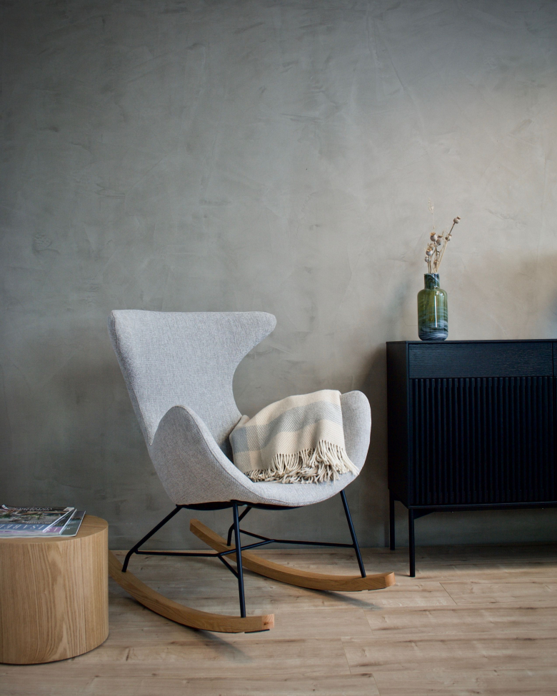 Sedia a dondolo 'Gaia' - Grigio