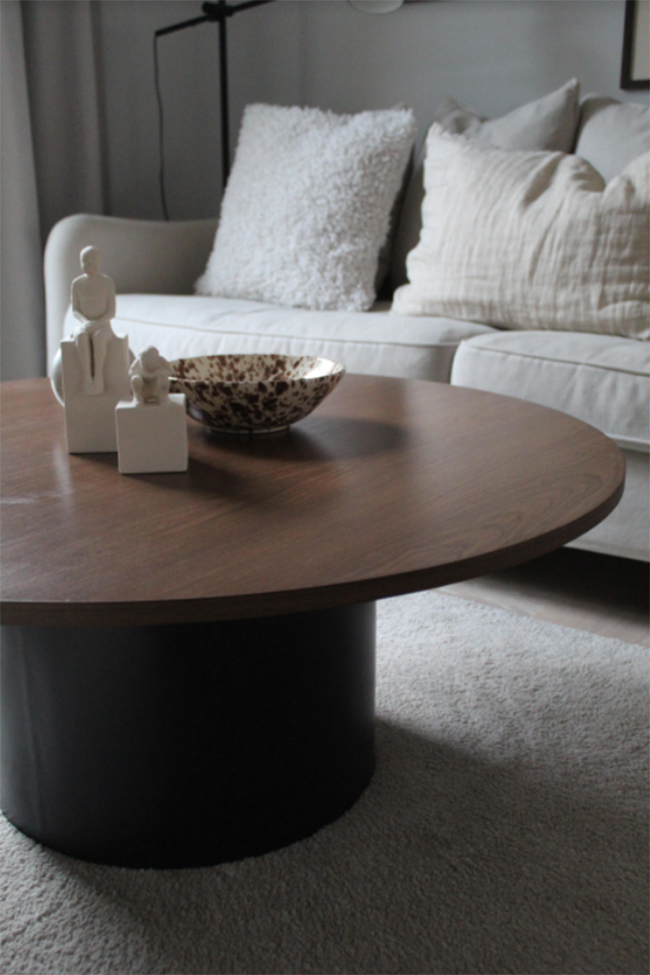 Tavolino 'Rounded' Rotondo 100cm - Noce