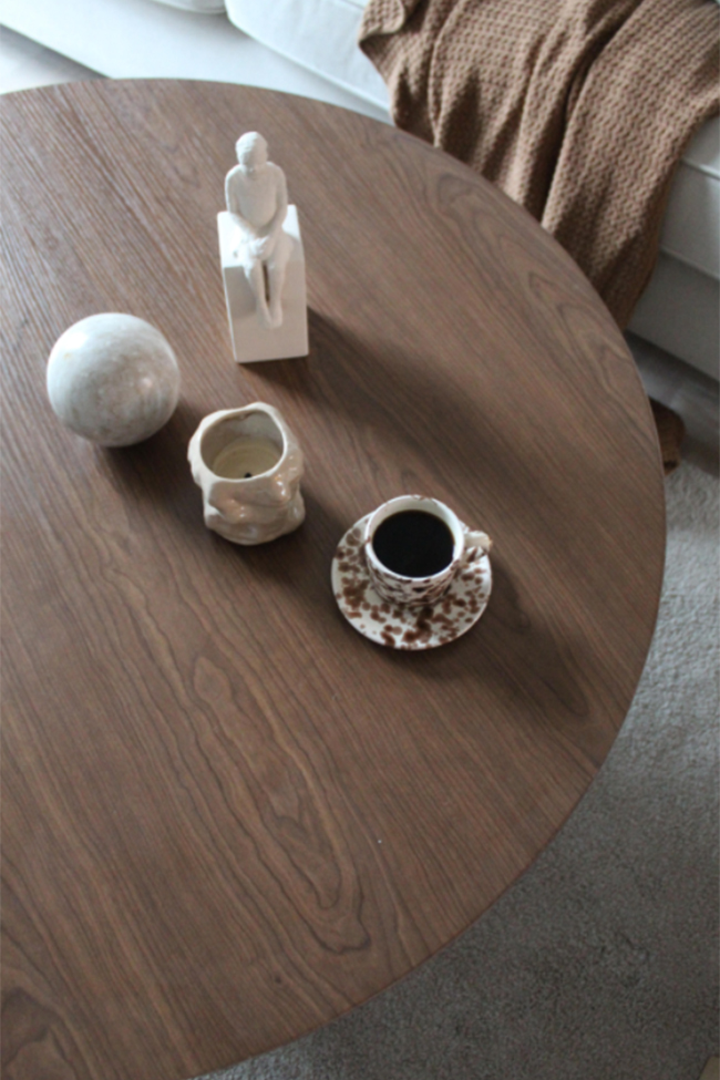 Tavolino 'Rounded' Rotondo 100cm - Noce