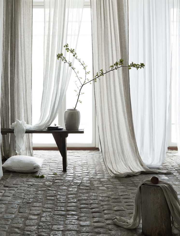 Tenda con nastro arricciato 'Dalsland' 145x250 - Beige