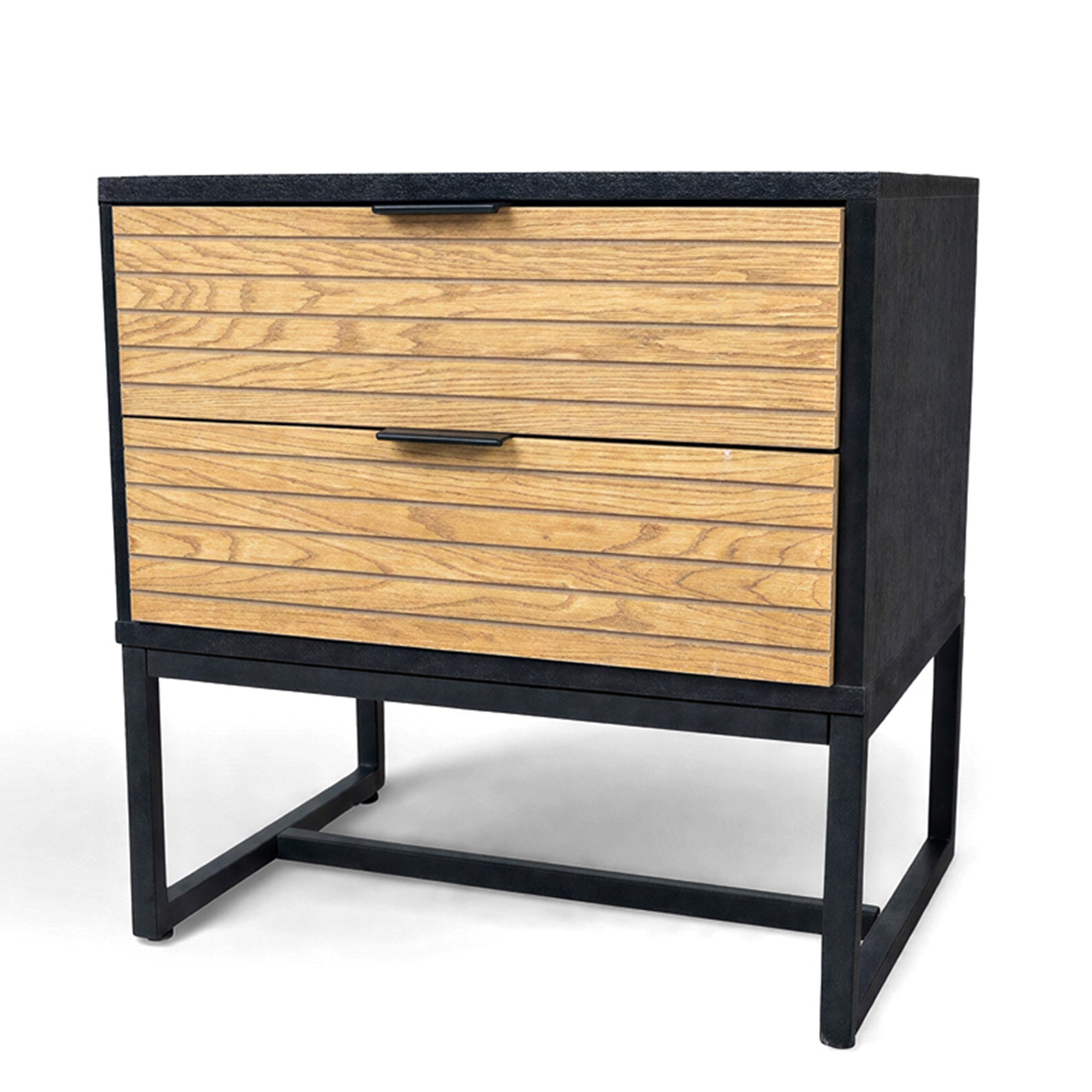 Comodino 'Line' - Rovere/Nero