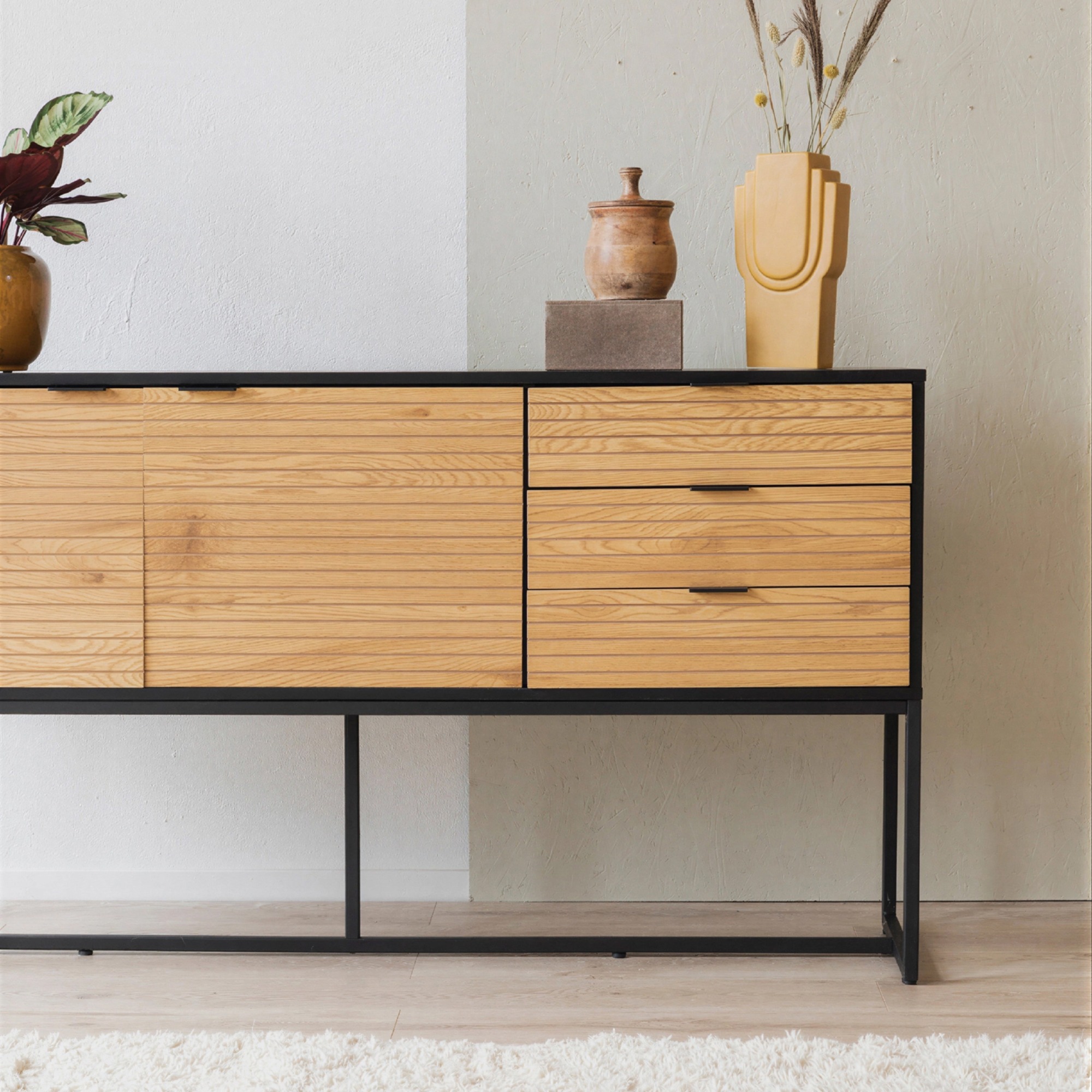 Credenza 'Line' - Rovere/Nero
