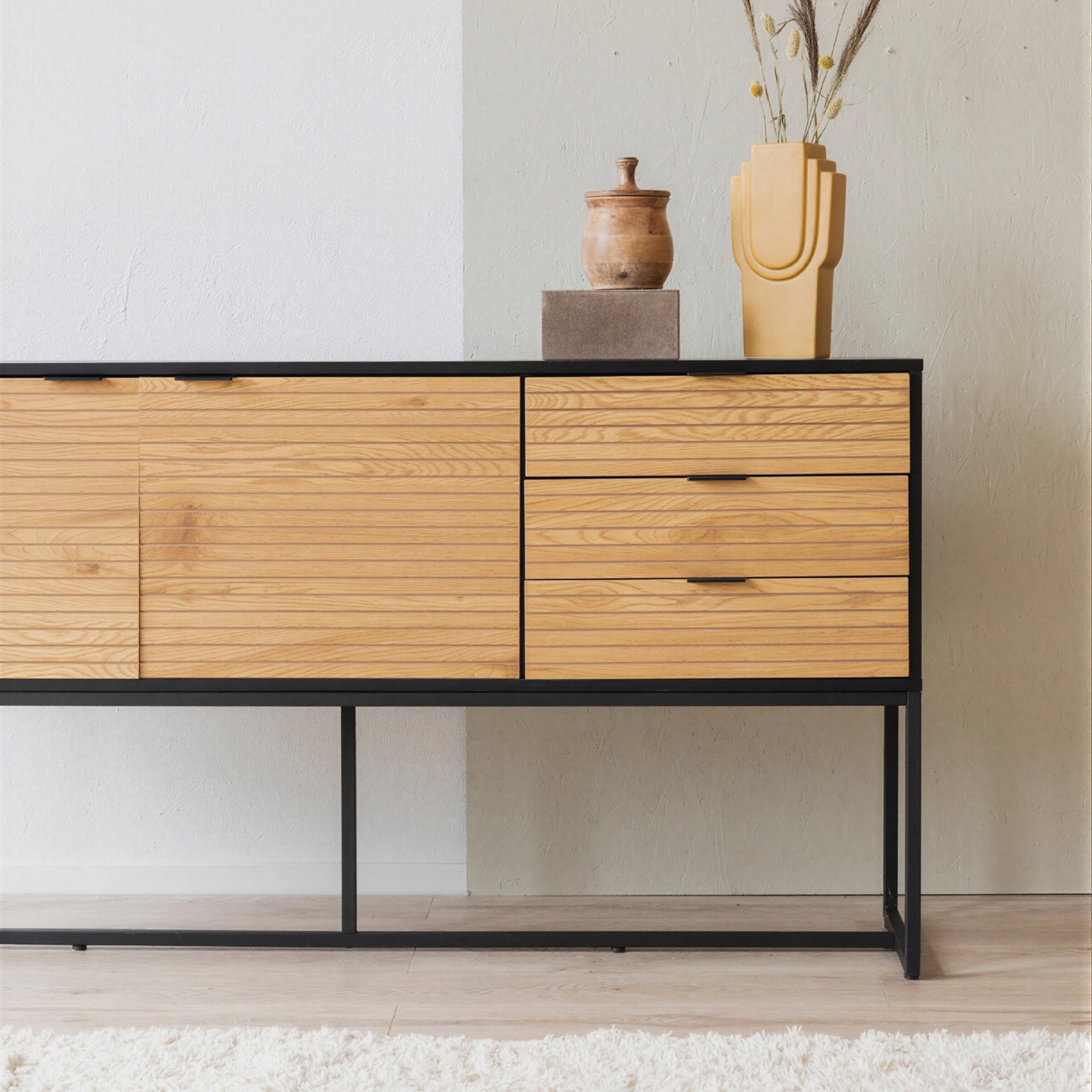Credenza 'Line' - Rovere/Nero