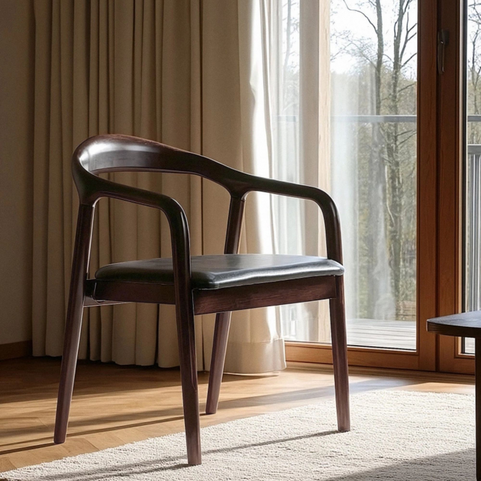 Sedia con braccioli 'Aspa' - Marrone scuro