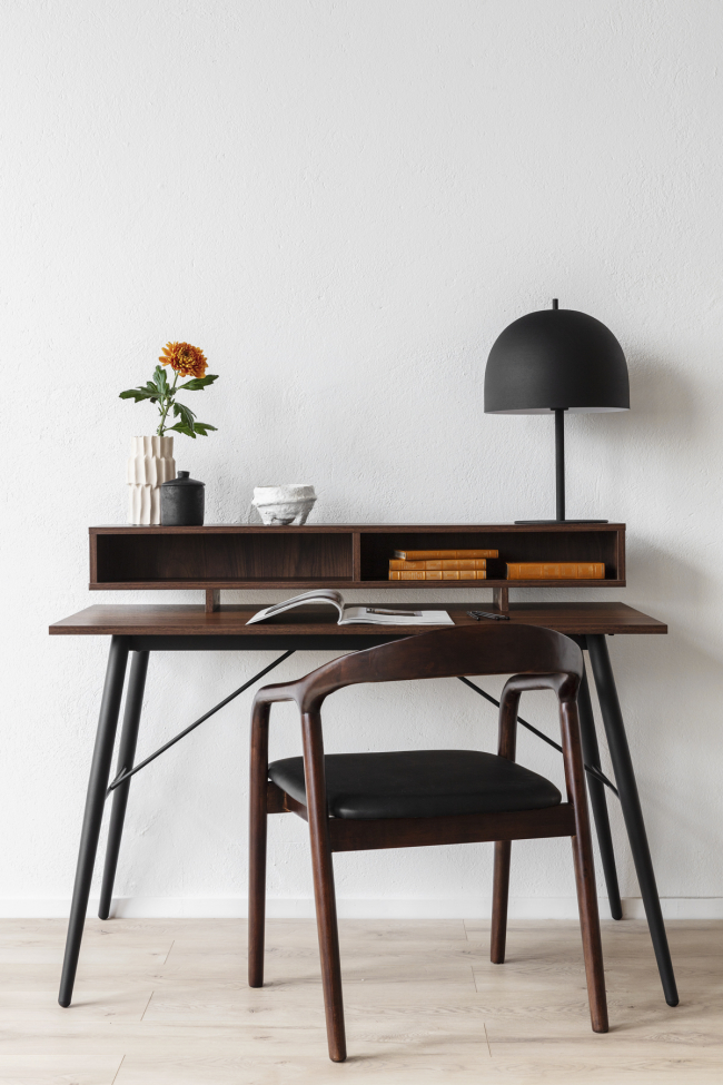 Sedia con braccioli 'Aspa' - Marrone scuro