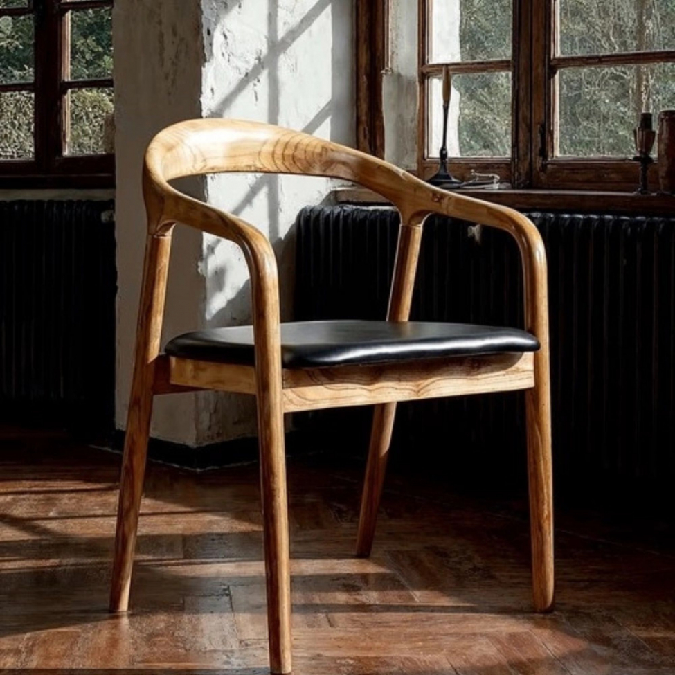 Sedia con braccioli 'Aspa' - Naturale