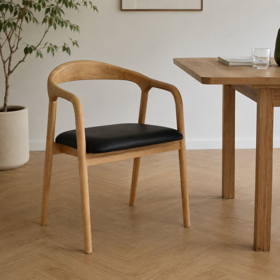 Sedia con braccioli 'Aspa' - Naturale