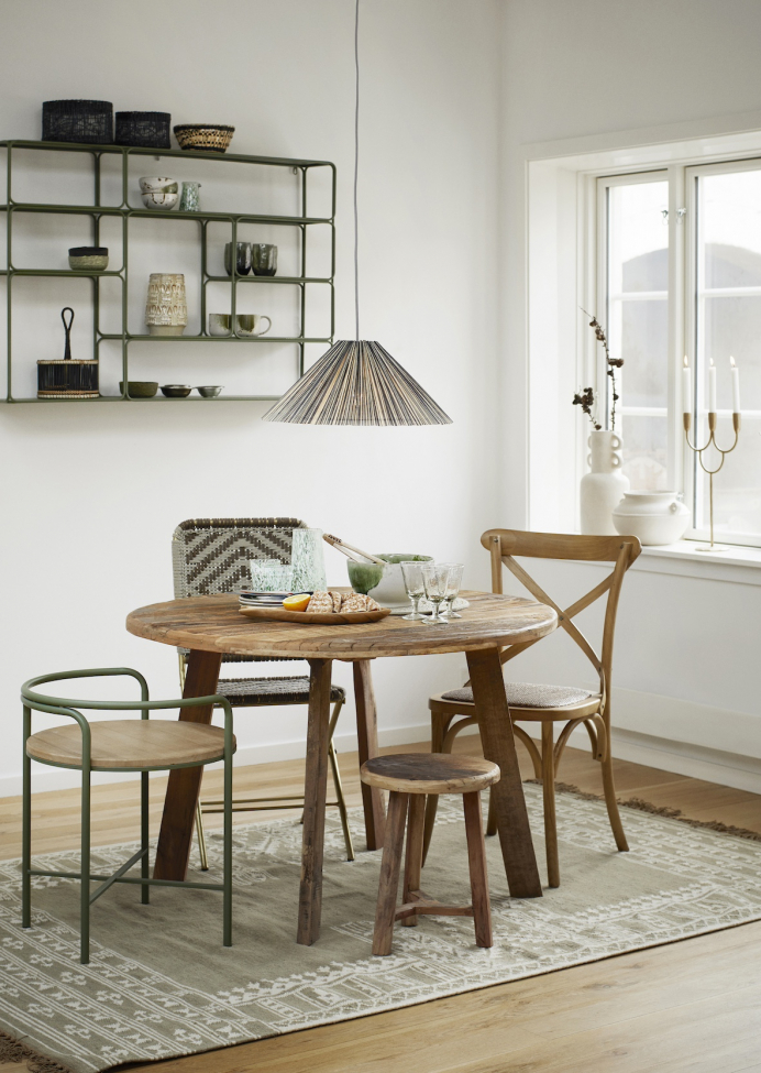 Sedia 'Iron' 50cm - Verde/naturale