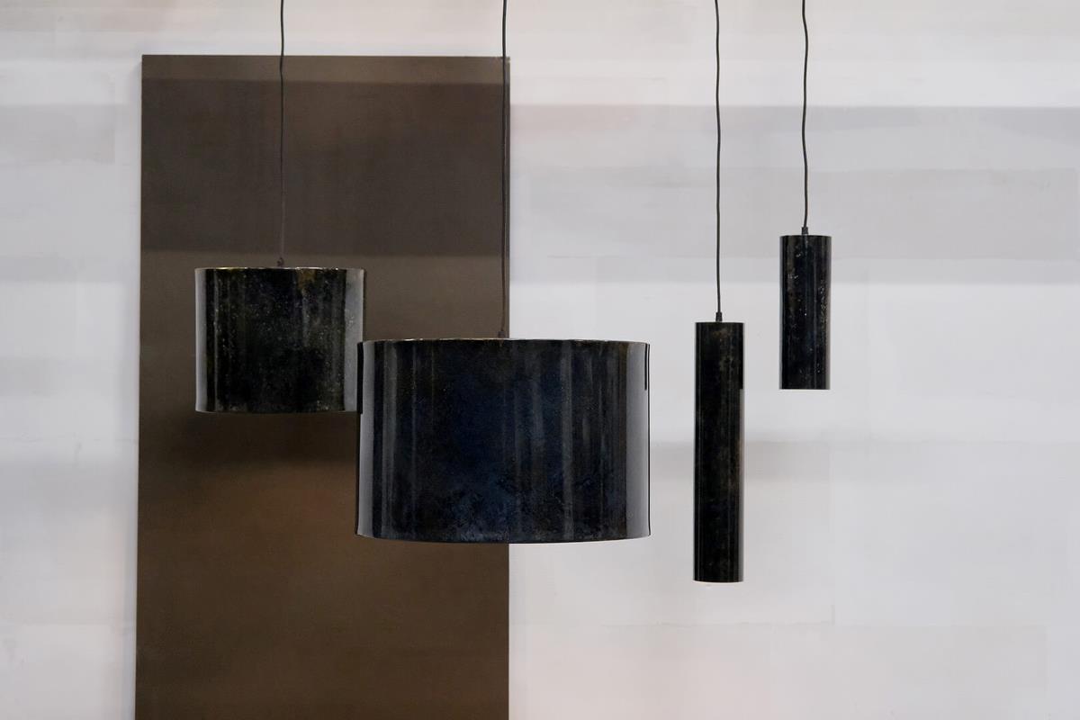 Lampada da soffitto 'Jonah' Cilindro L - Blu Scuro