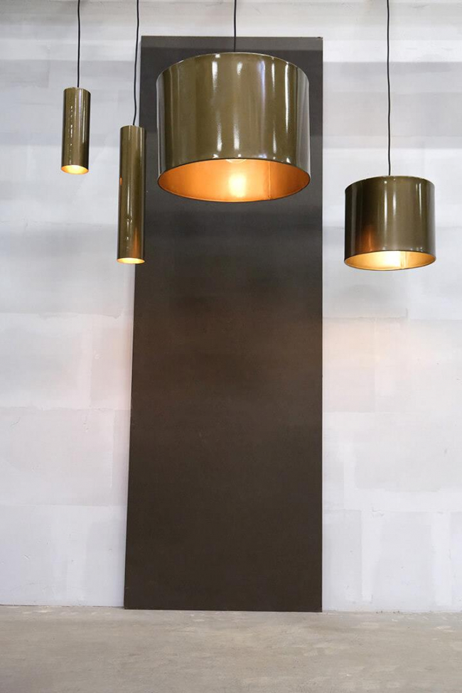 Lampada da soffitto 'Jonah' Cilindro L - Ottone Antico