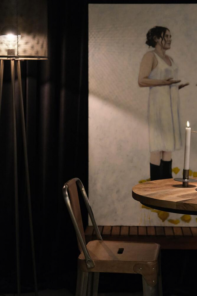 Sgabello 'Cope' - Seduta in pelle