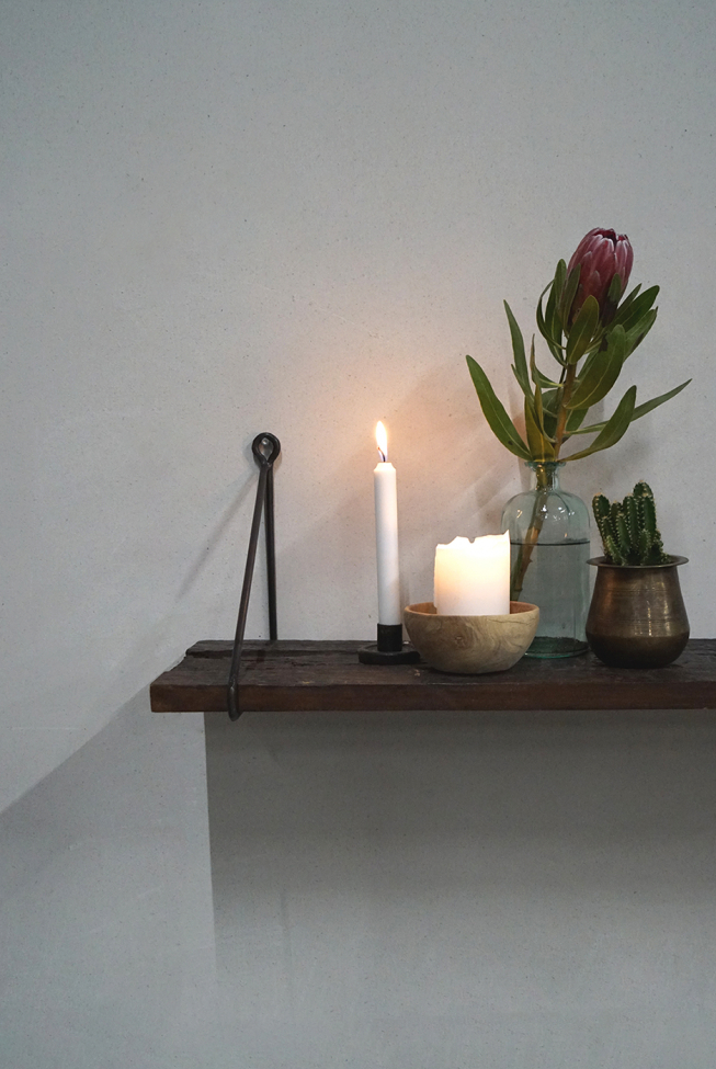 Mensola 'Adel' Vintage - Legno/Ottone