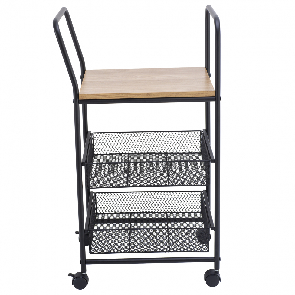 Carrello da cucina/Carrello bar 'Grums' - Nero/Legno