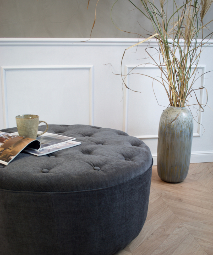 Puff 'Dimple' Rotondo 84cm - Grigio