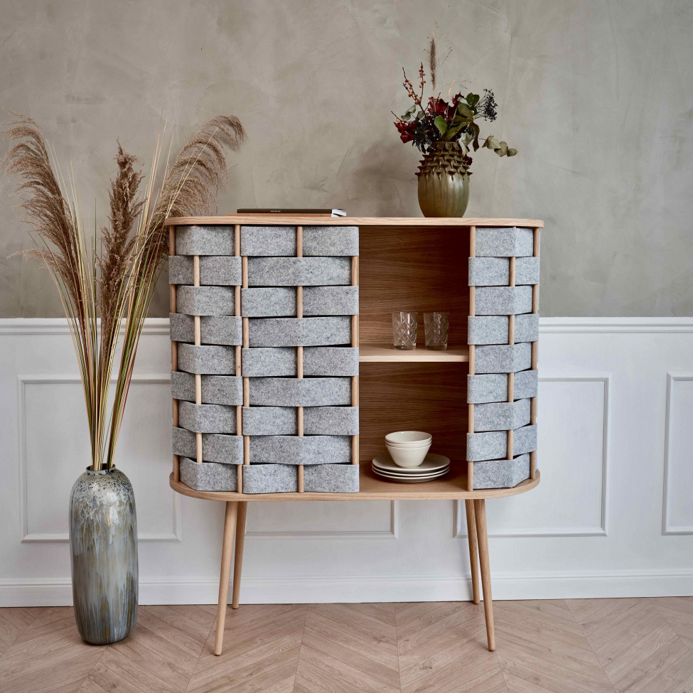 Comò 'Felt' 120cm - Naturale/Grigio