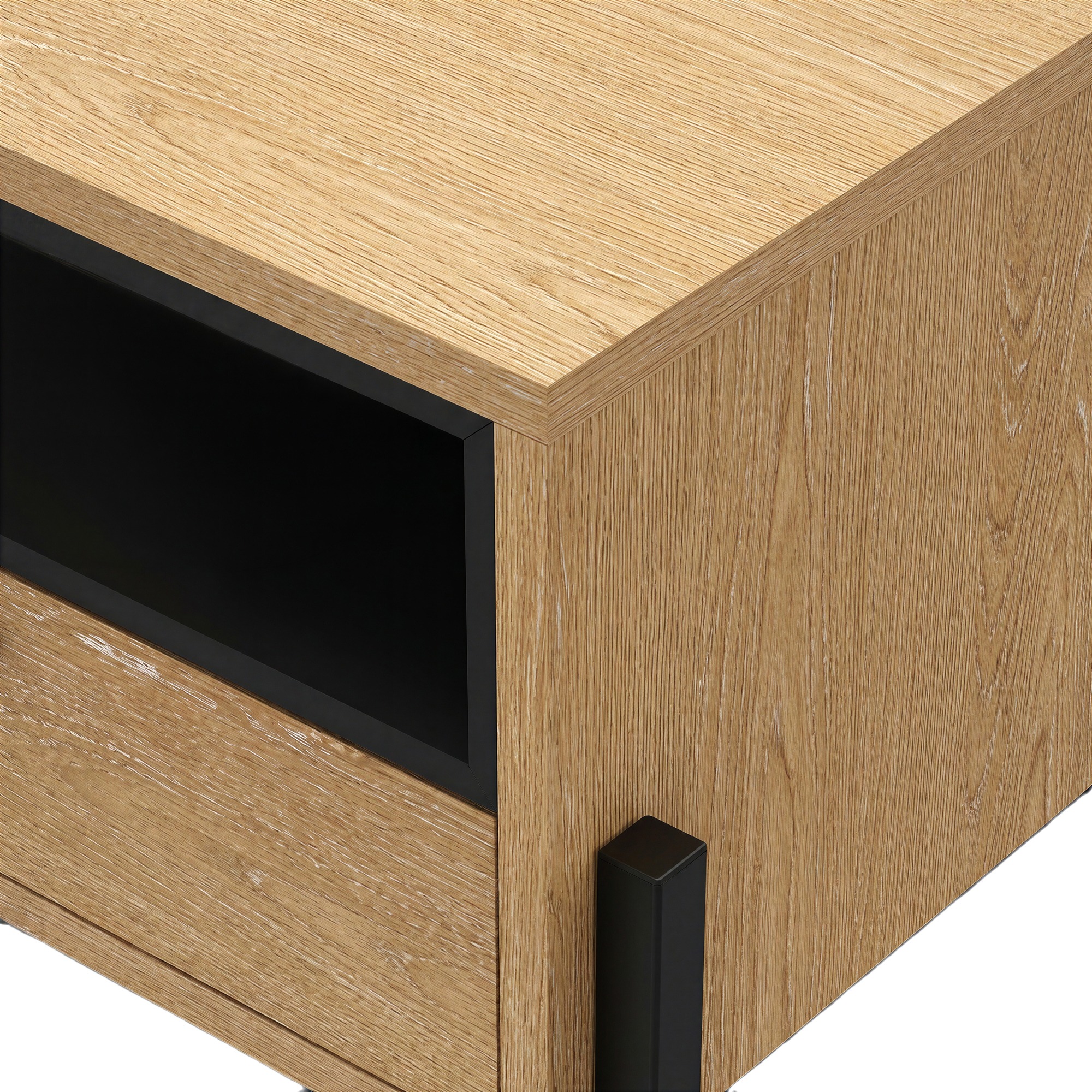 Comodino 'Punt' - Rovere/Nero