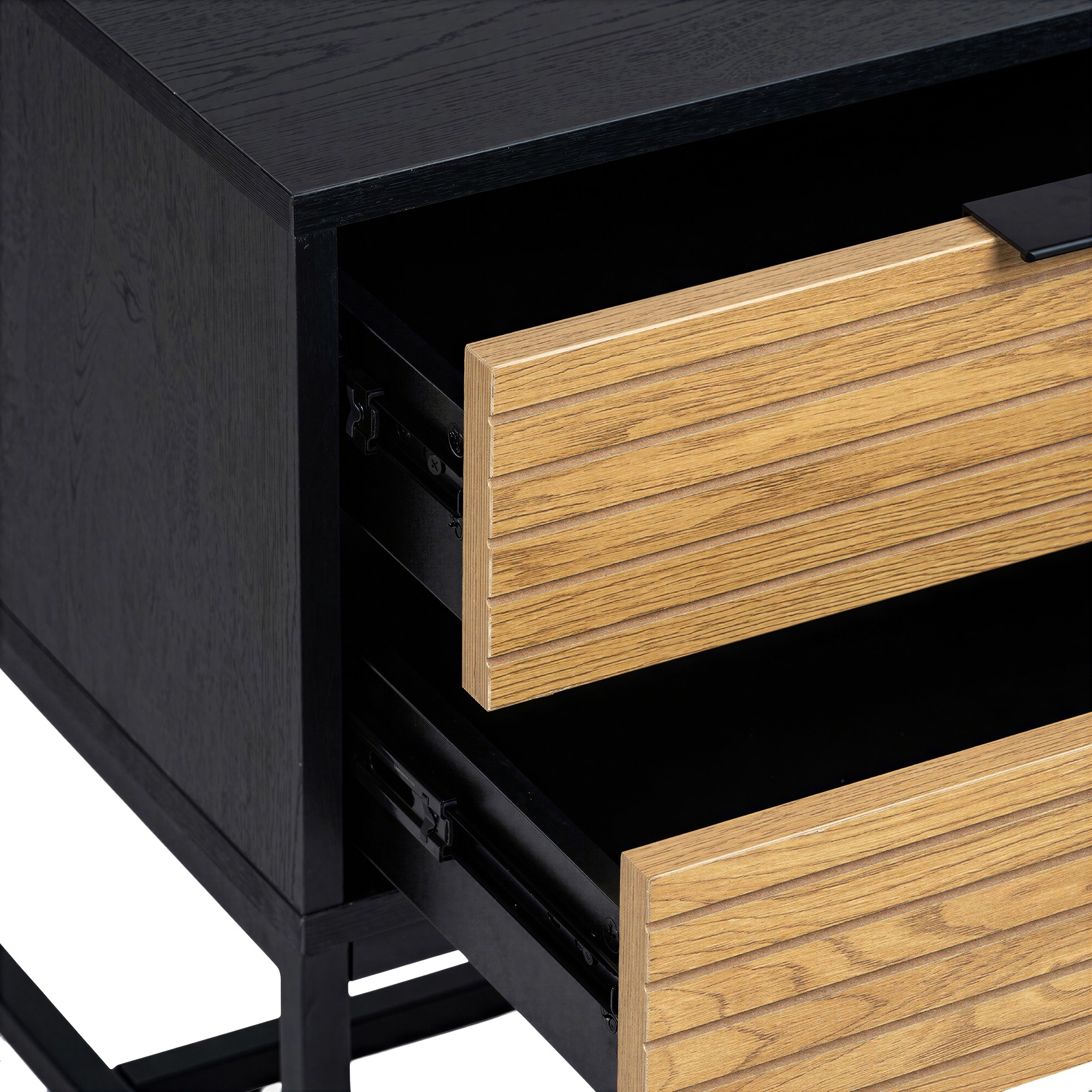 Comodino 'Punt' - Rovere/Nero