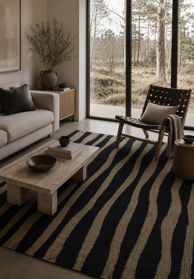 Tappeto 'Seronis' - Nero/Beige
