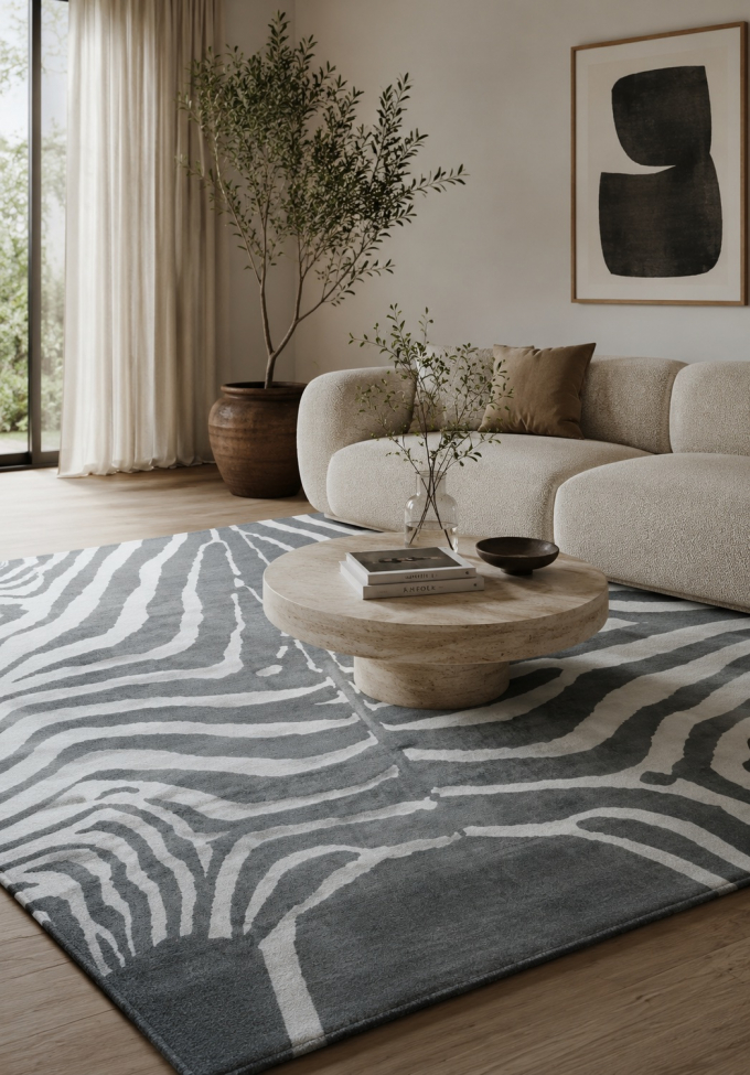 Tappeto 'Marovi' - Grigio/Bianco