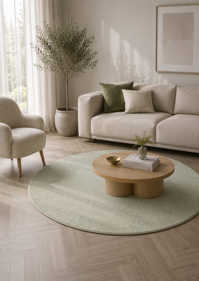 Tappeto 'Ängelholm' Rotondo 200cm - Verde