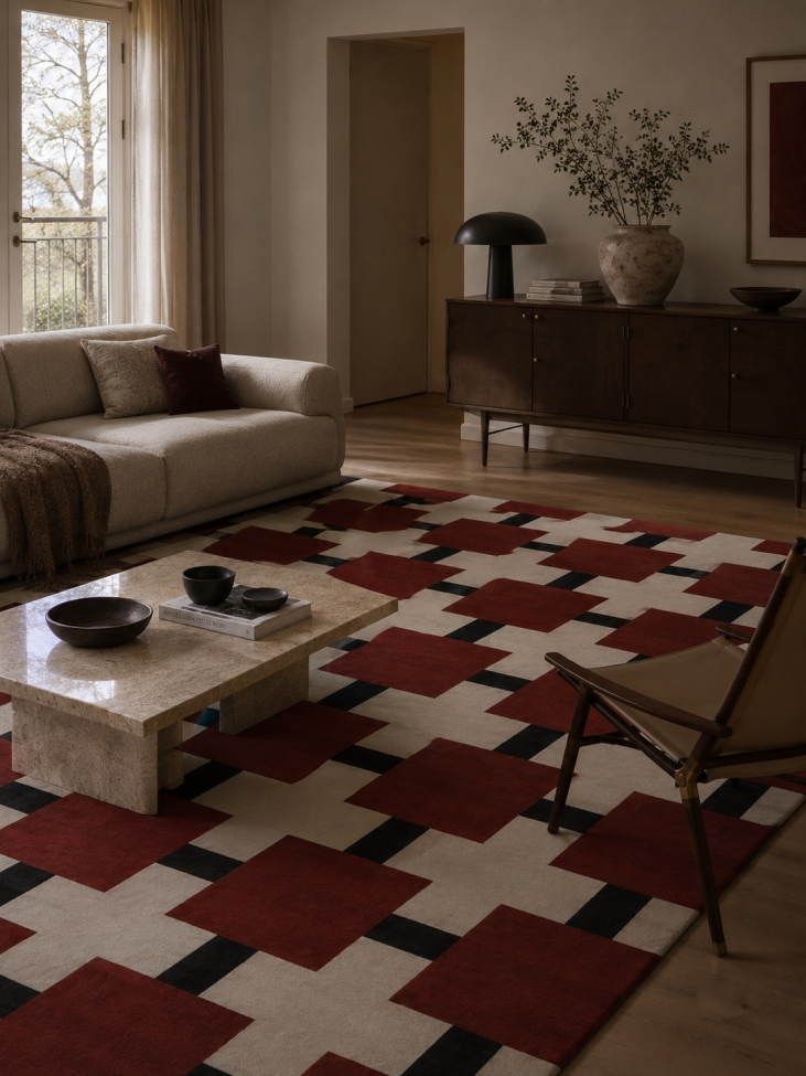 Tappeto 'Castoro' - Rosso