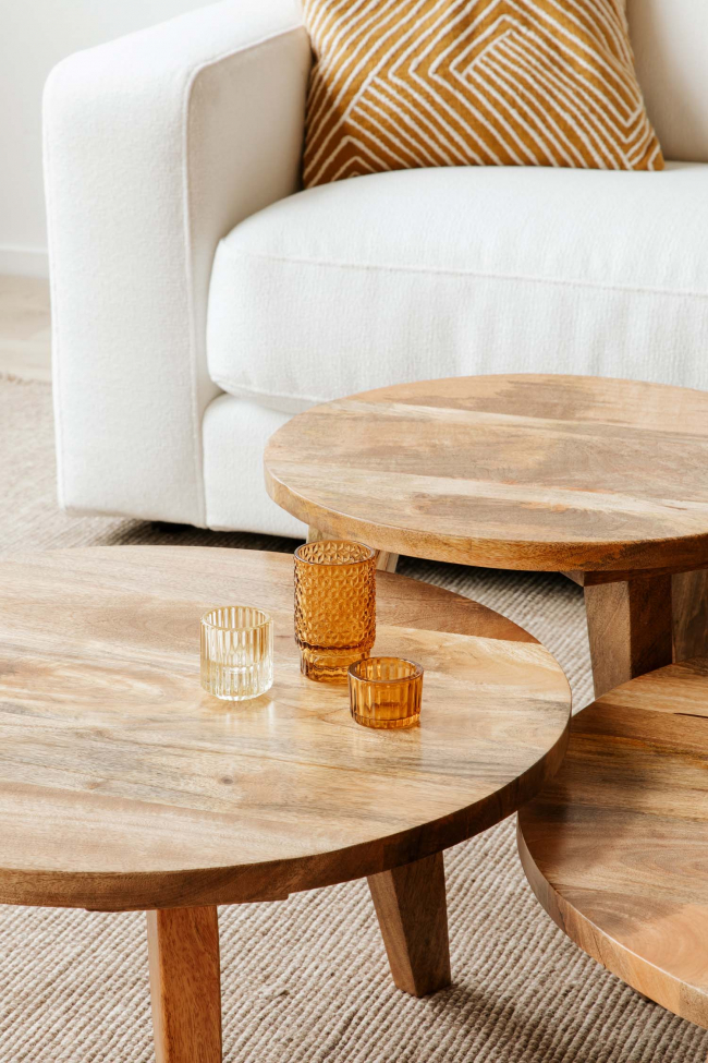 Tavolino Vintage Rotondo 80cm - Naturale