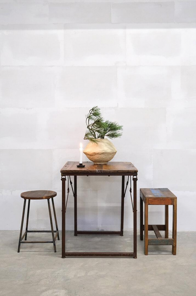 Sgabello 'Leo' - Ferro/legno