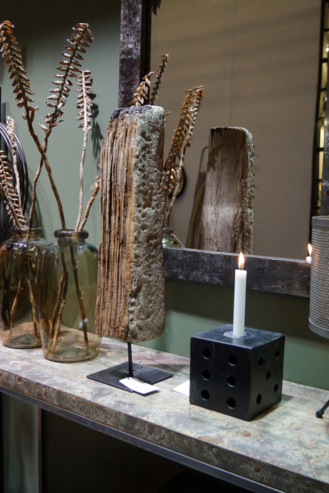 Specchio con cornice in ferro Vintage - Grigio