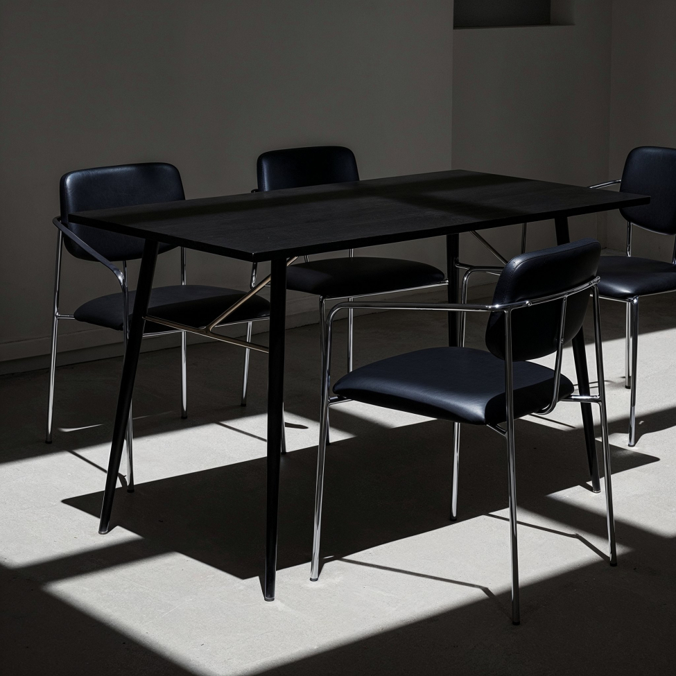 Poltrona con braccioli 'Ebba' - Nero/Argento