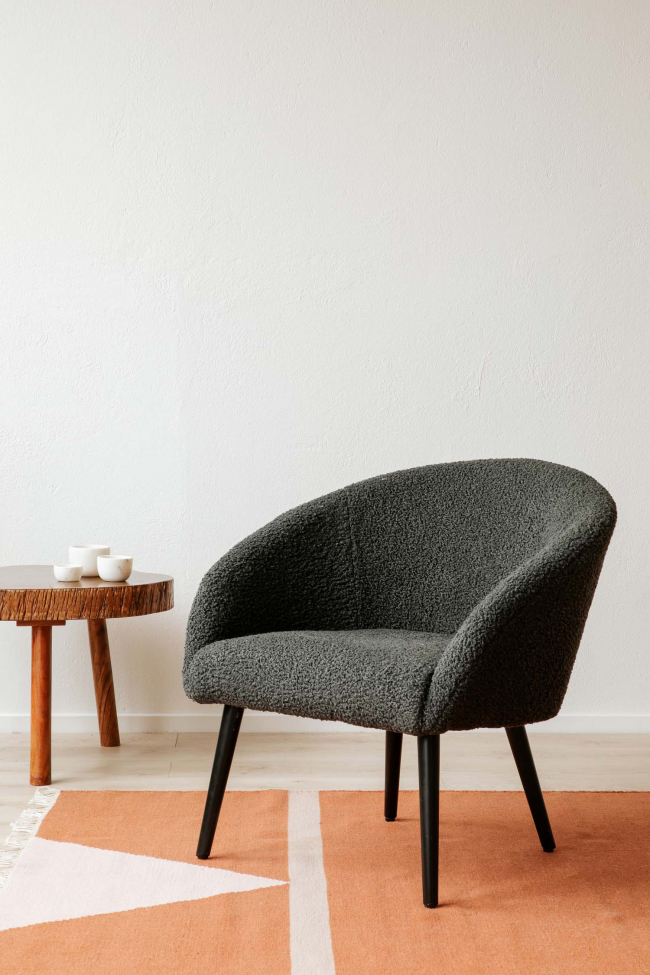 Poltrona 'Puffy' - Grigio scuro/Teddy