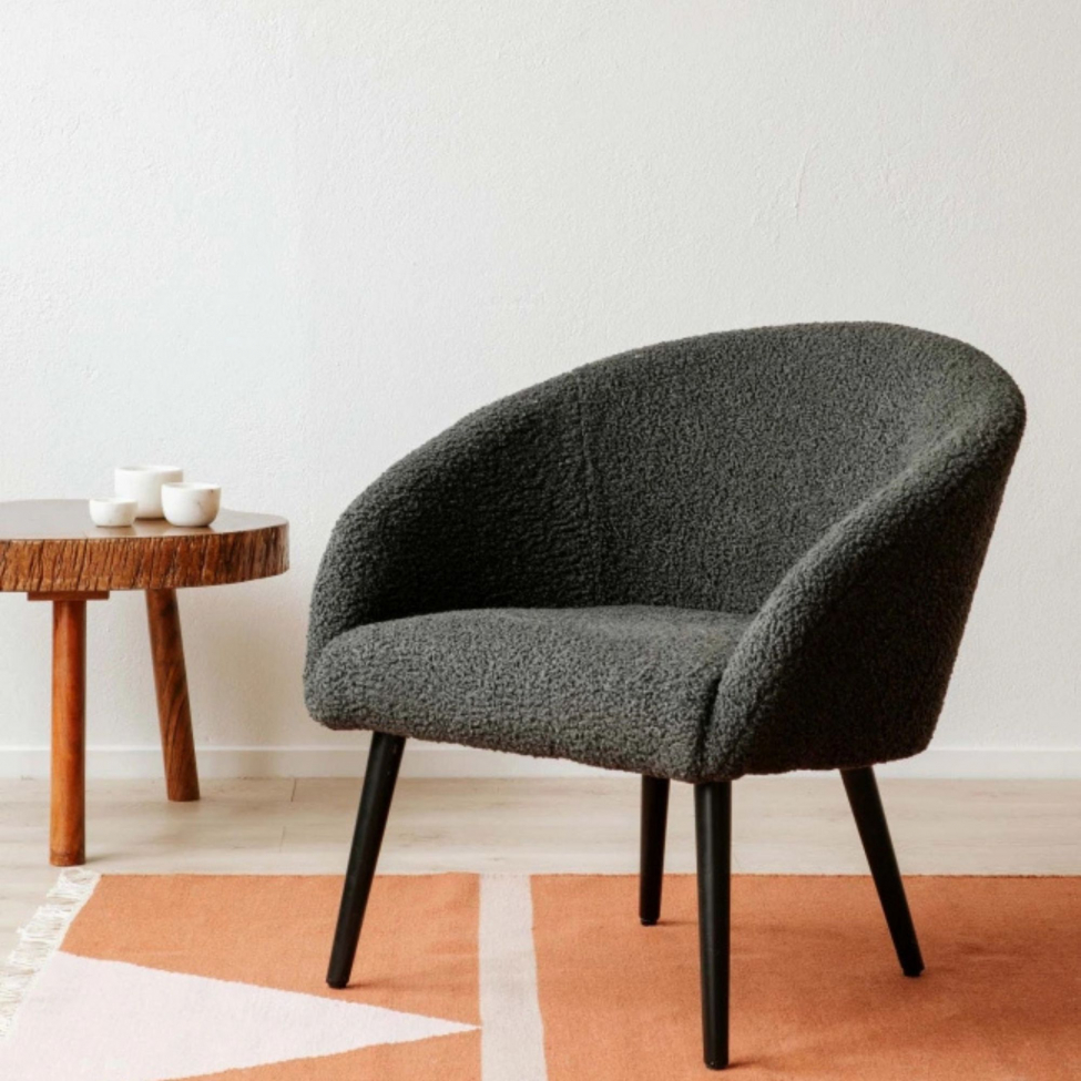 Poltrona 'Puffy' - Grigio scuro/Teddy