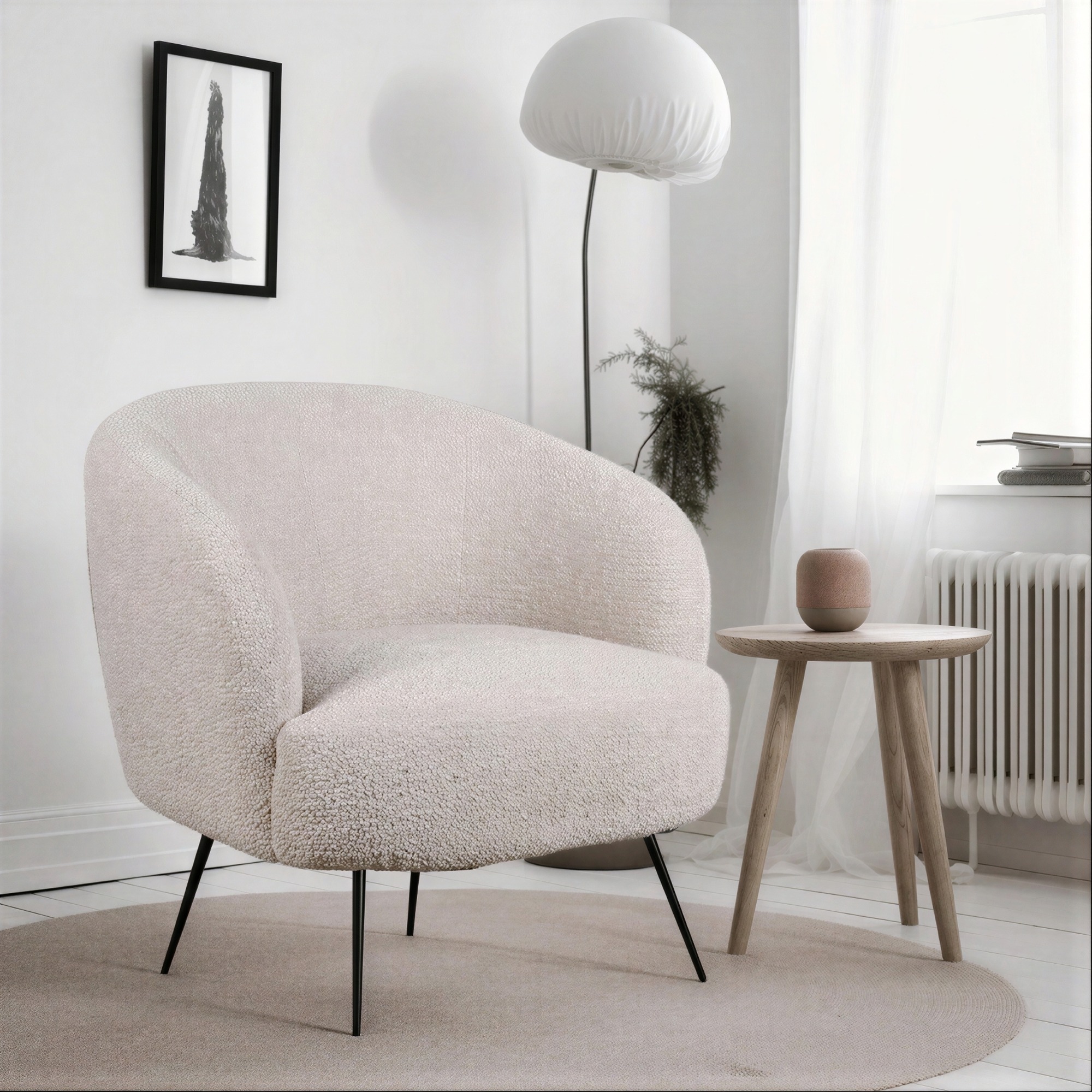 Poltrona 'Capri' - Beige/Bouclé