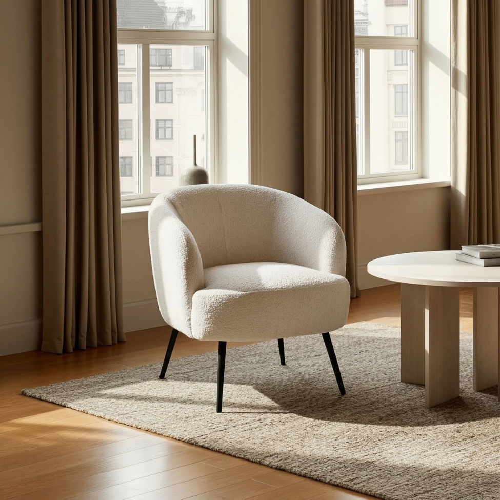 Poltrona 'Capri' - Beige/Bouclé