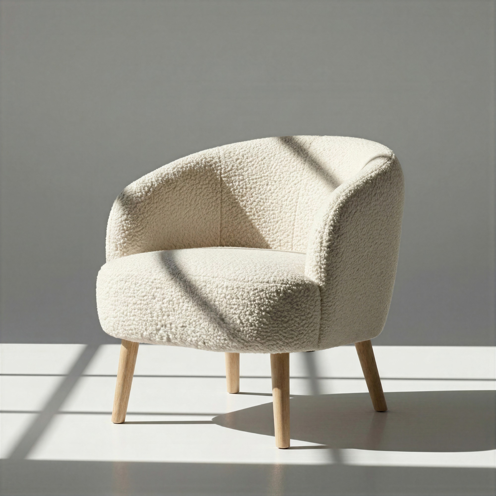 Poltrona 'Capri' con gambe in legno - Bianco