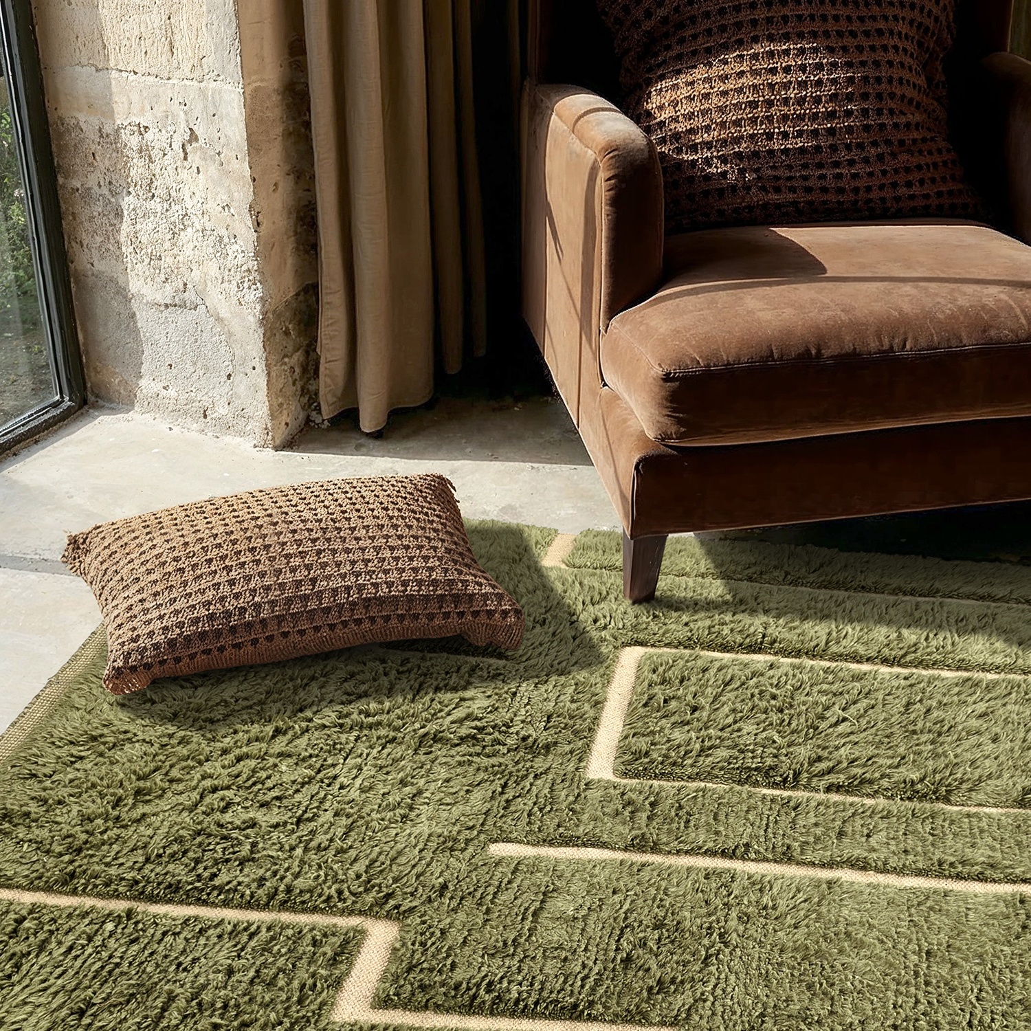 Tappeto Rya 'Kiberg Handwoven Wool' - Verde