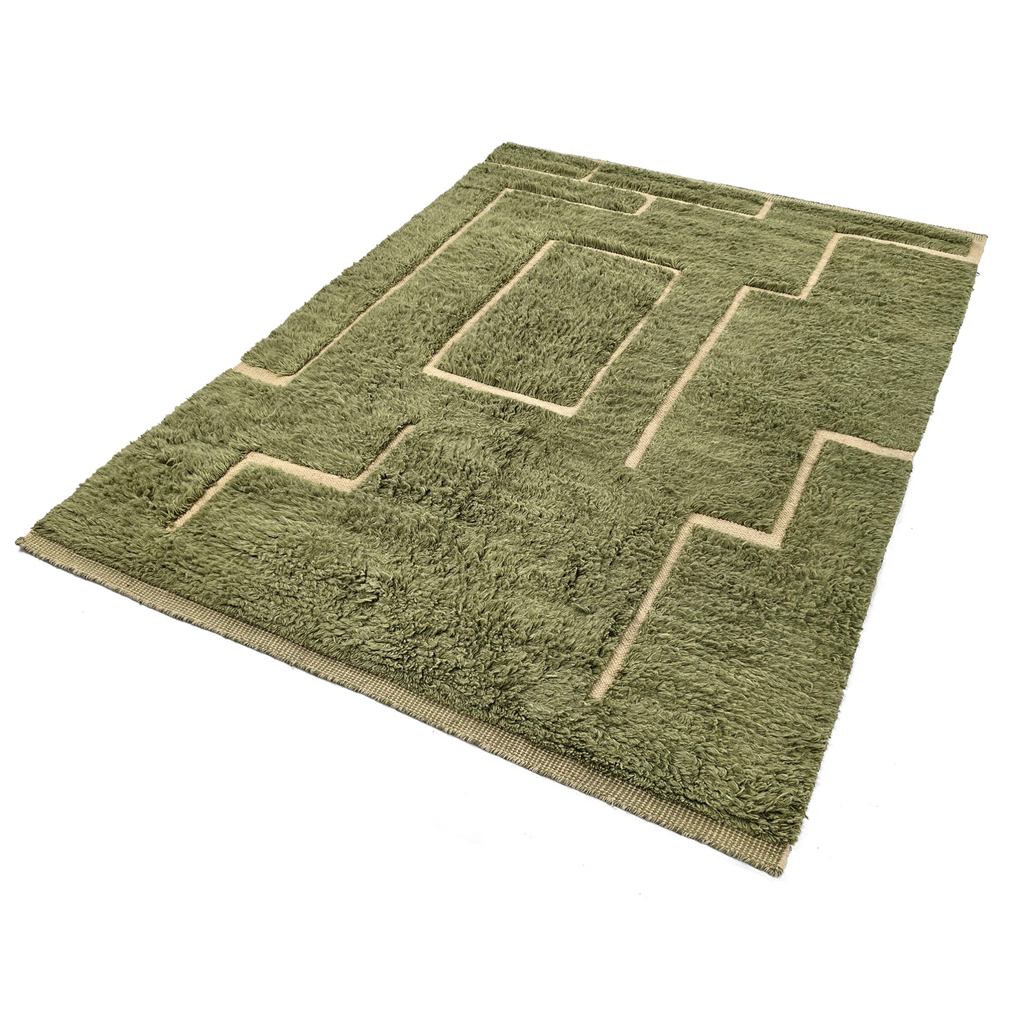 Tappeto Rya 'Kiberg Handwoven Wool' - Verde