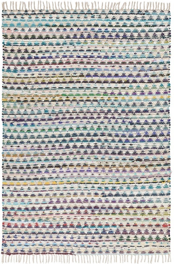 Tappeto di stracci 'Lindby' - Multicolore/blu