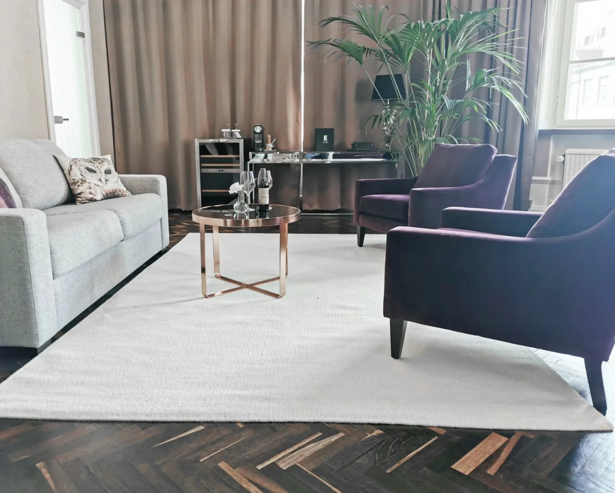 Tappeto in lana 'Hamilton' 200x200cm - Bianco