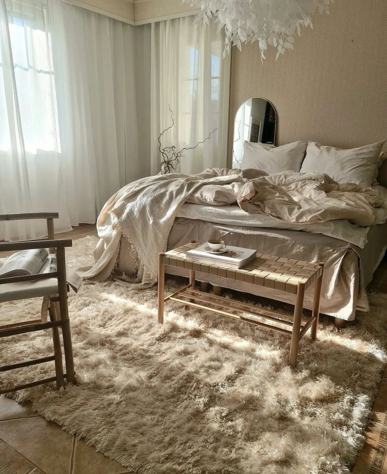 Tappeto a pelo lungo 'Janjira' 130x190cm - Offwhite