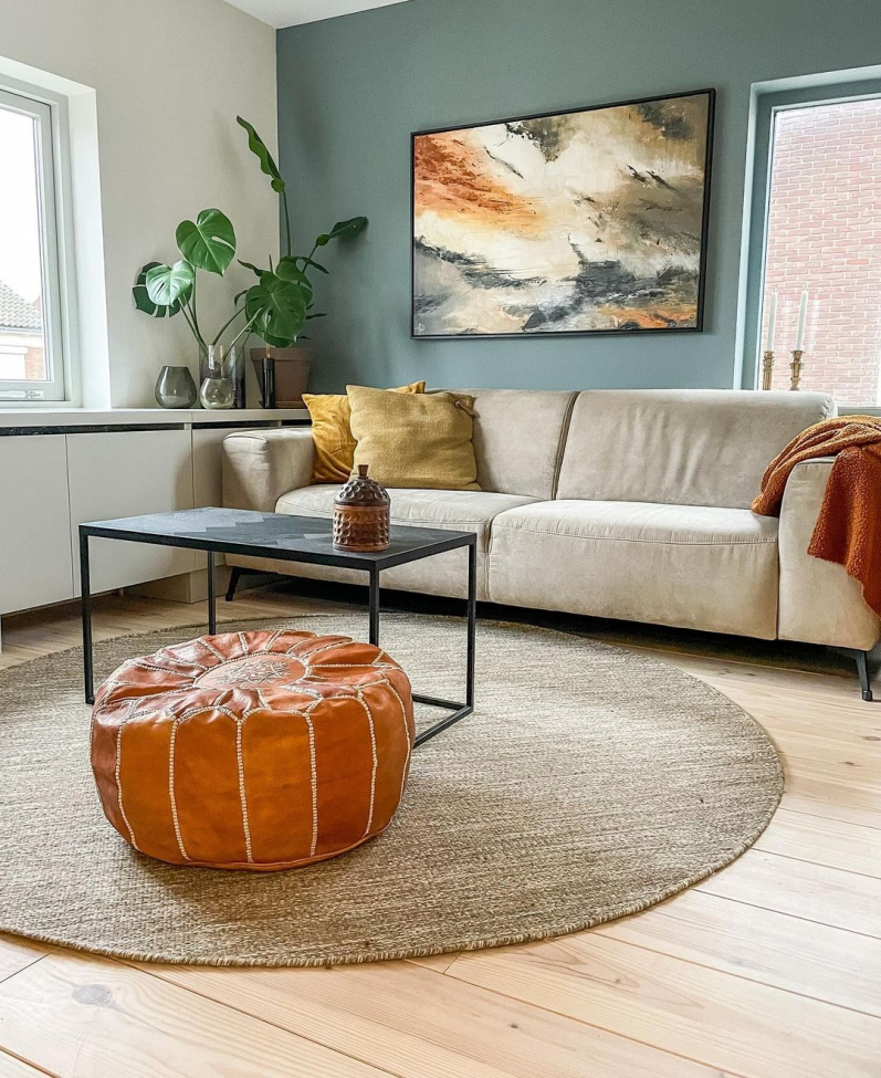 Tappeto rotondo 'Dhurry' 300cm - Beige