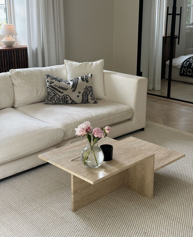 Tappeto in lana 'Coastal' 200x200cm - Crema