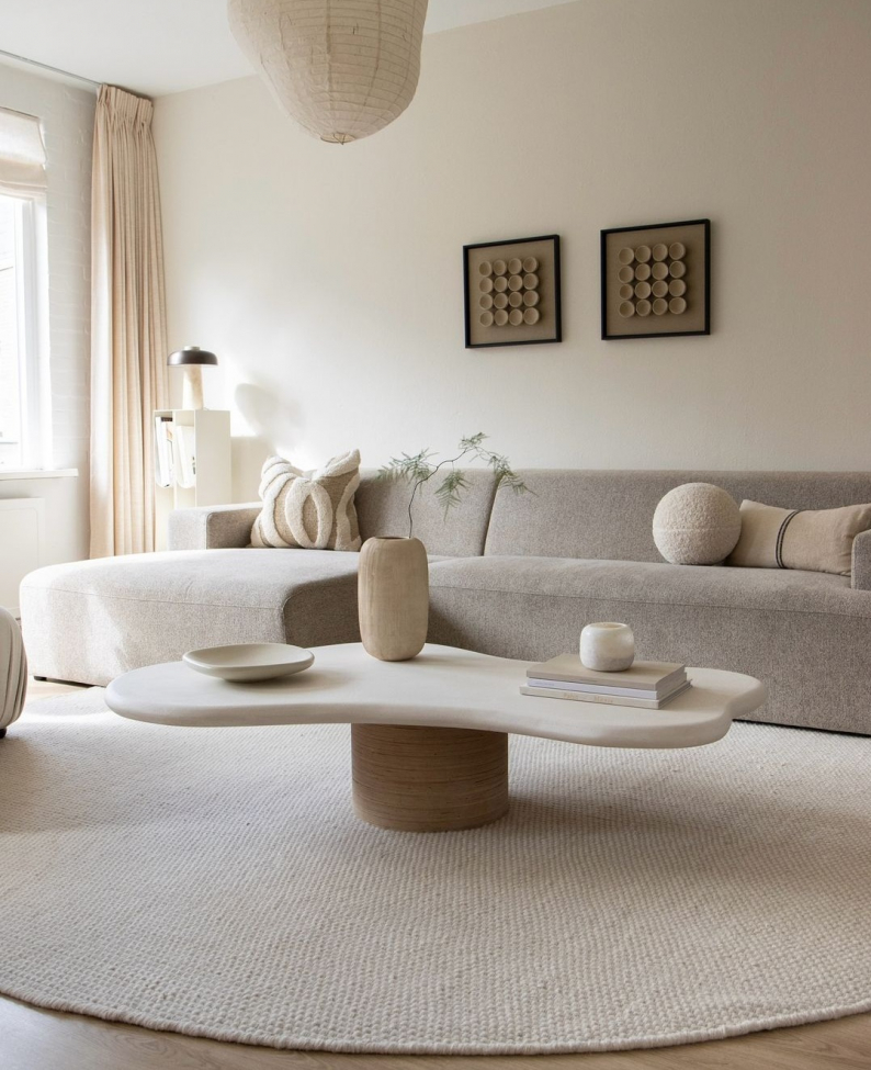 Tappeto rotondo 'Coastal' 240cm - Crema