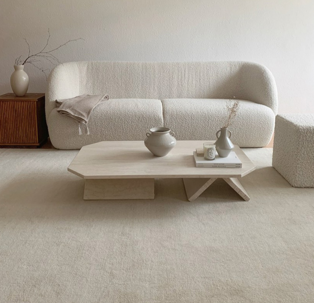 Tappeto in lana 'Ella' 240x240cm - Crema