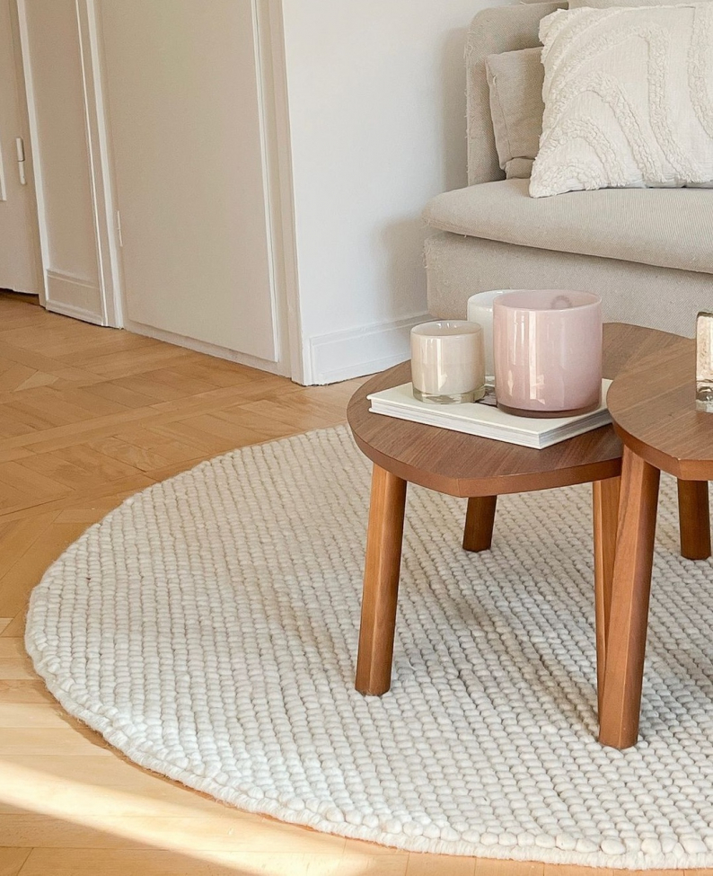 Tappeto rotondo 'Avafors' 120cm - Beige