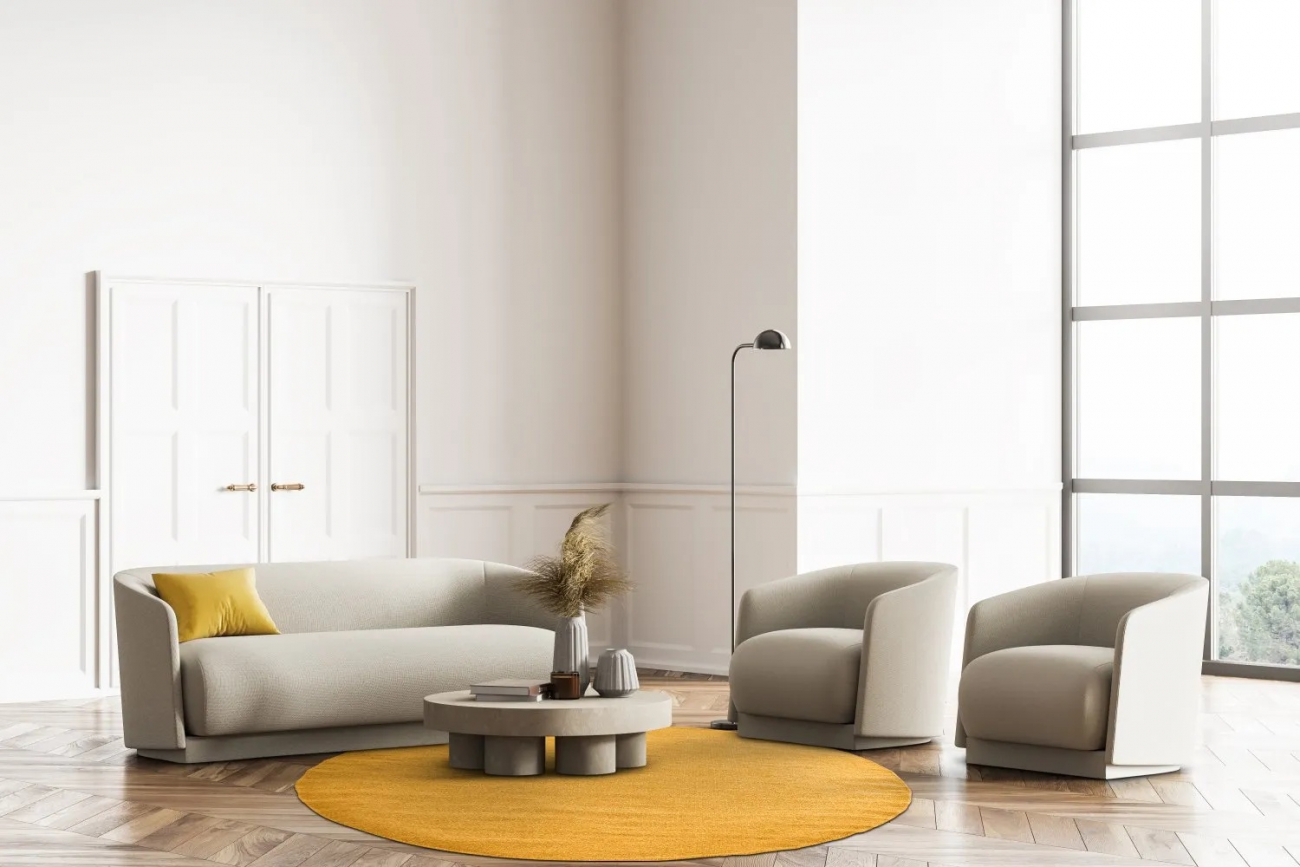 Tappeto rotondo 'Hamilton' 240cm - Zafferano