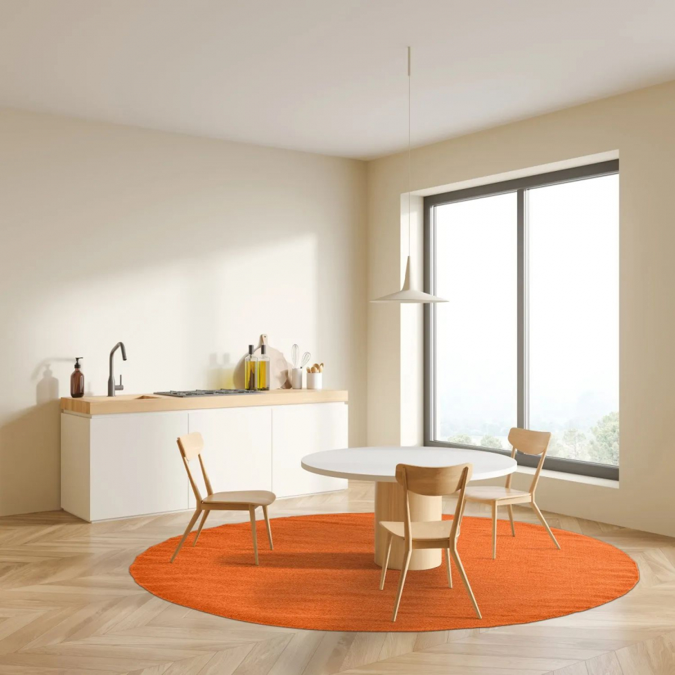 Tappeto rotondo 'Hamilton' 120cm - Buccia d'Arancia