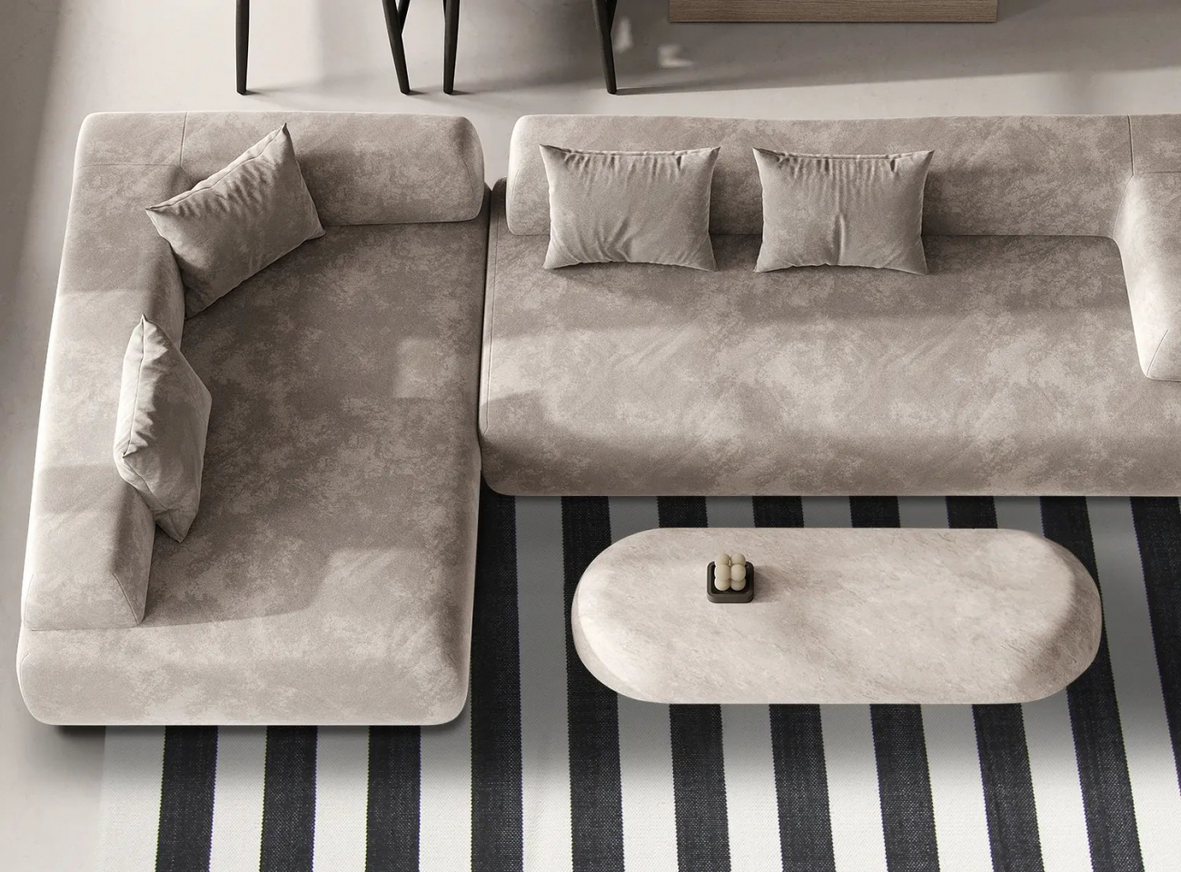 Tappeto in cotone 'Nilo' 60x120cm - Bianco/Nero