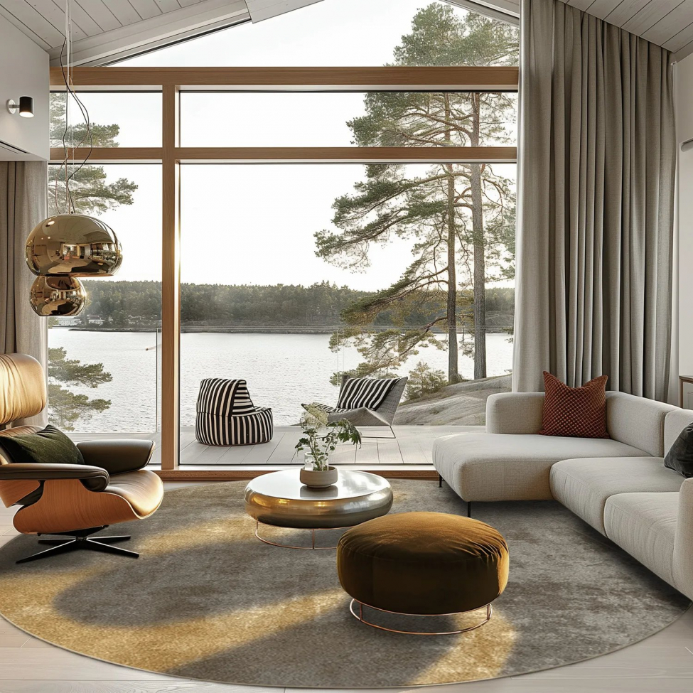 Tappeto rotondo 'Lynton' 200cm - Marrone