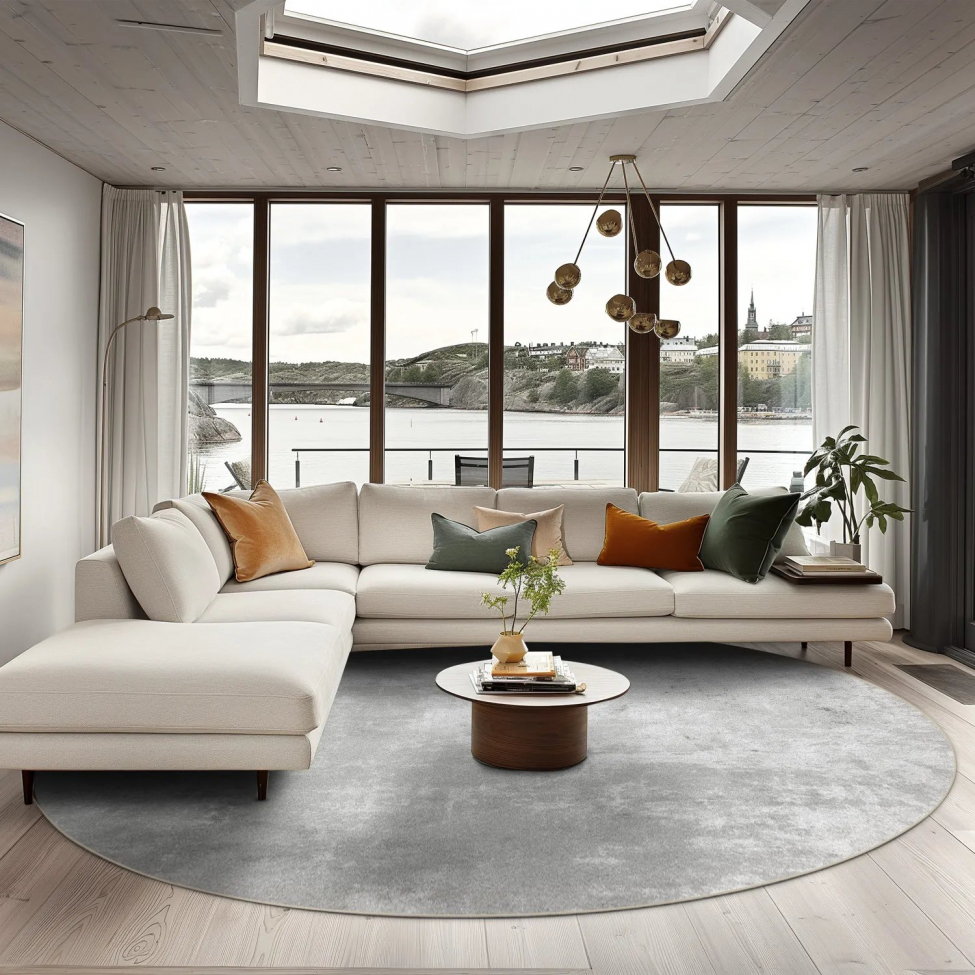 Tappeto rotondo 'Lynton' 240cm - Grigio